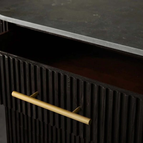 Finnley Wood Eight-Drawer Dresser with Marble or Bluestone Top Rural Chest Of 8 Drawers Cabinet - Image 3