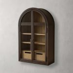 Hattie Medi Century  Style Wall Mounted Storage Cabinet Wood Arched Drawers Cabinet - Image 5