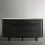 Danny Wood Six-Drawer Dresser with Marble Top Chest Of 6 Drawers Storage Cabinet - Image 4