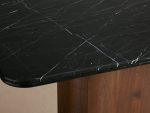 Caden Dining Table with Black Marquina Stone Top American Walnut Wood Base Luxury Style - Image 4