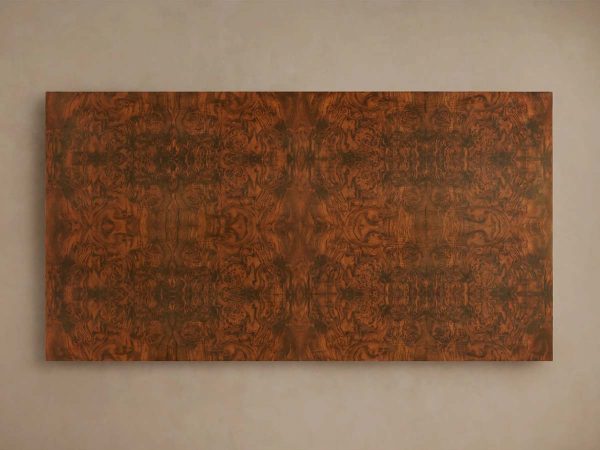 Cinzia Rectangle Burl Coffee Table Plinth-style Base Cocktail Table Wood Sofa Center Tea Table - Image 4