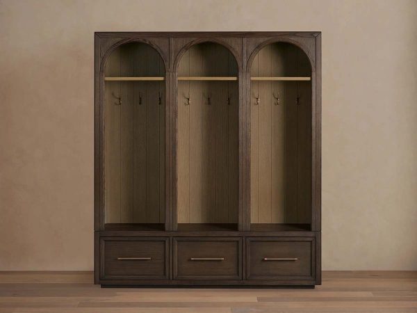 Hattie Oak Wood Entryway Cabinet Storage Tall Cabinet With Hooks - Image 11