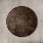 Pola Wood Round Coffee Table Wabi-Sabi Living Room Center Tea Table - Image 3