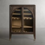 Hattie Wood Low Bar Cabinet Mid-century Modern Oak Wine cabinet - Image 4