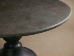 Amelia Dining Table with Marble Top & Wood Curved Base Natural Stone Dining Table - Image 8