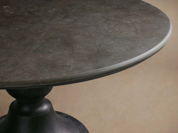 Amelia Dining Table with Marble Top & Wood Curved Base Natural Stone Dining Table - Image 8