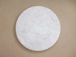 Saint Germain Round Dining Table with Carrara Marble Top Wood Toulouse Base - Image 3