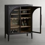 Hattie Wood Low Bar Cabinet Mid-century Modern Oak Wine cabinet - Image 2