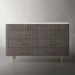 Finnley Wood Eight-Drawer Dresser with Marble or Bluestone Top Rural Chest Of 8 Drawers Cabinet - Image 10