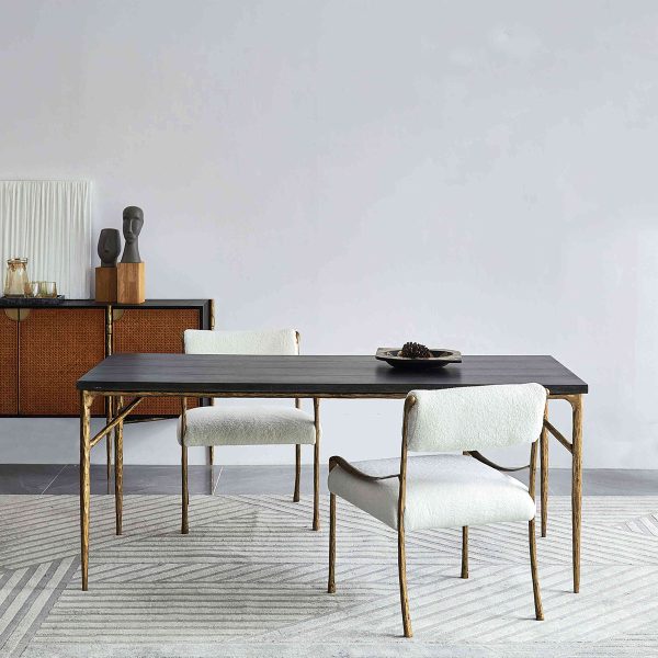 Thaddeus Metal Medieval Style Dining Table Hand-Forged Modern Kitchen Table - Image 3