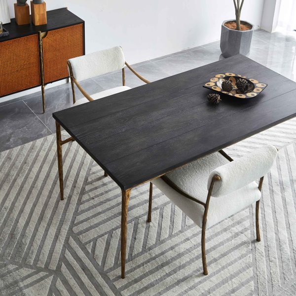 Thaddeus Metal Medieval Style Dining Table Hand-Forged Modern Kitchen Table - Image 4