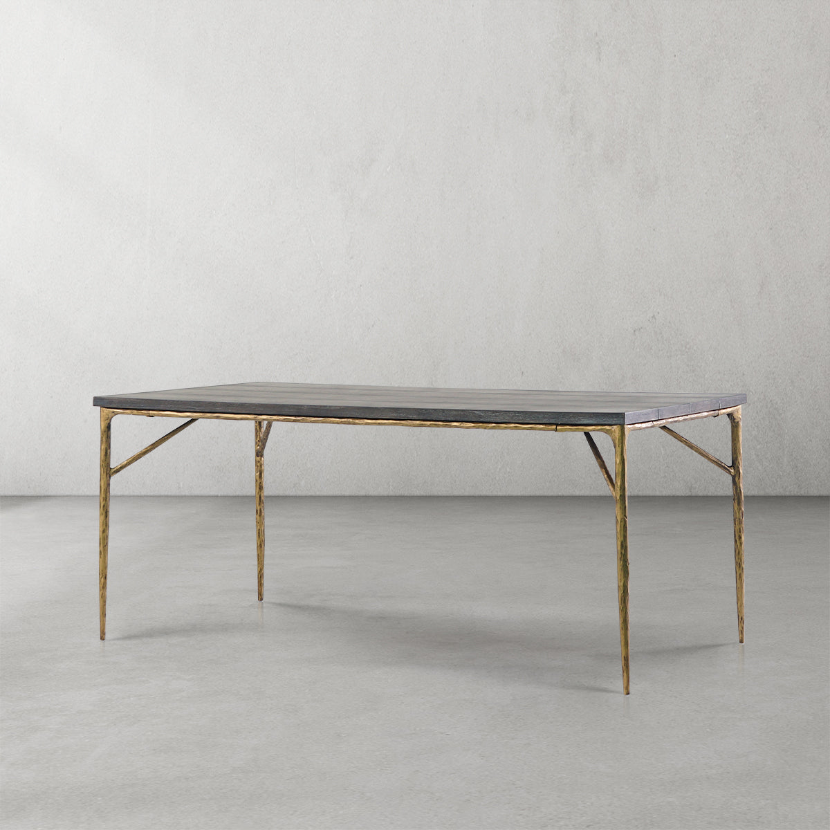 AT212-_2.jpg Thaddeus Metal Medieval Style Dining Table Hand-Forged Modern Kitchen Table - Image 1
