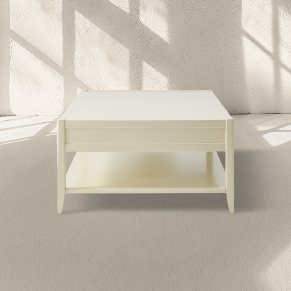 Lewis 56" Modern Coffee Table Wood Sofa Center Tea Table with Fluted Drawers - Image 8
