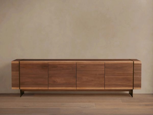 Mihaela Oak Media Console Wood Entertainment Centers Cabinet Retro TV Stands - Image 8