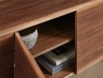 Mihaela Oak Media Console Wood Entertainment Centers Cabinet Retro TV Stands - Image 10