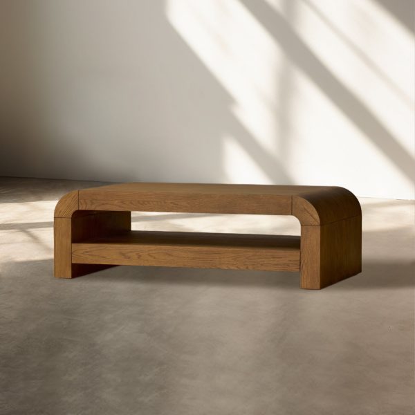 Pierre Mid-Century Modern Wood Coffee Table Sofa Center Tea Table in Oak Veneer - Image 6