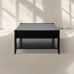 Lewis 56" Modern Coffee Table Wood Sofa Center Tea Table with Fluted Drawers - Image 2