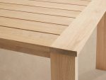 Bal Harbour Outdoor Natural Teak Extension Dining Table Modern Rectangular Clean-Lined Dining Table - Image 4