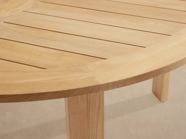 Bal Harbour Natural Teak Round Outdoor Dining Table - Image 2