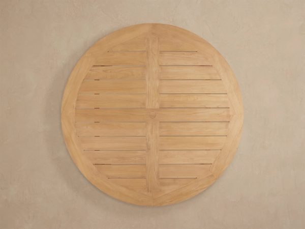 Bal Harbour Natural Teak Round Outdoor Dining Table - Image 4
