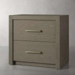 Bodhi Tall Nightstand Wood Night Side Cabinet Rustic Bedside Table Two-Drawer Chest - Image 2