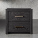 Bodhi Tall Nightstand Wood Night Side Cabinet Rustic Bedside Table Two-Drawer Chest - Image 4