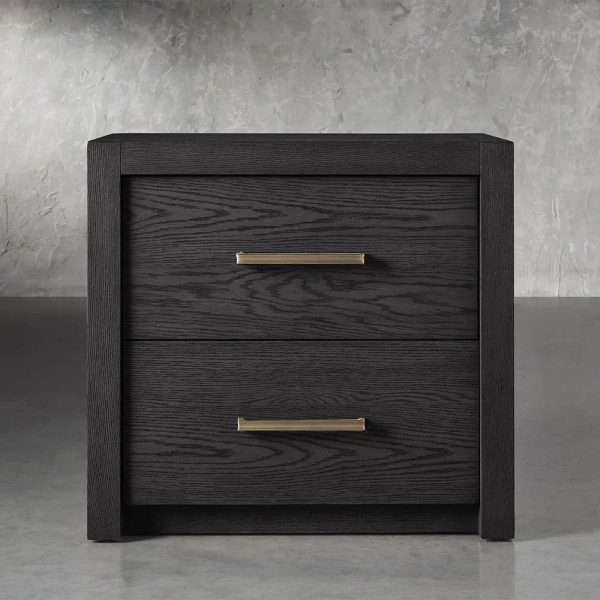 Bodhi Tall Nightstand Wood Night Side Cabinet Rustic Bedside Table Two-Drawer Chest - Image 4