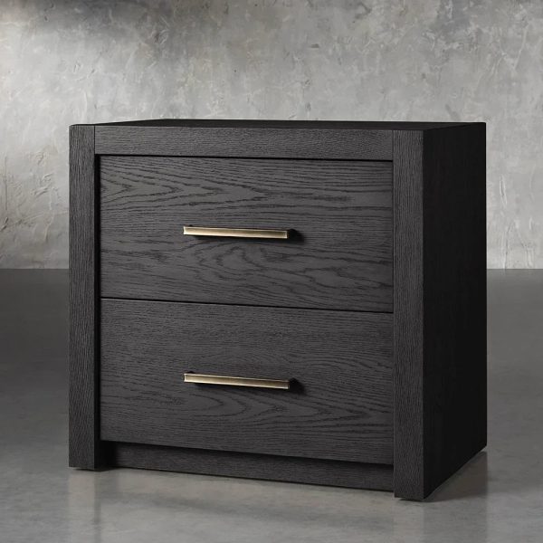 Bodhi Tall Nightstand Wood Night Side Cabinet Rustic Bedside Table Two-Drawer Chest - Image 5