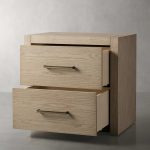Bodhi Tall Nightstand Wood Night Side Cabinet Rustic Bedside Table Two-Drawer Chest - Image 8