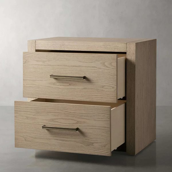 Bodhi Tall Nightstand Wood Night Side Cabinet Rustic Bedside Table Two-Drawer Chest - Image 8