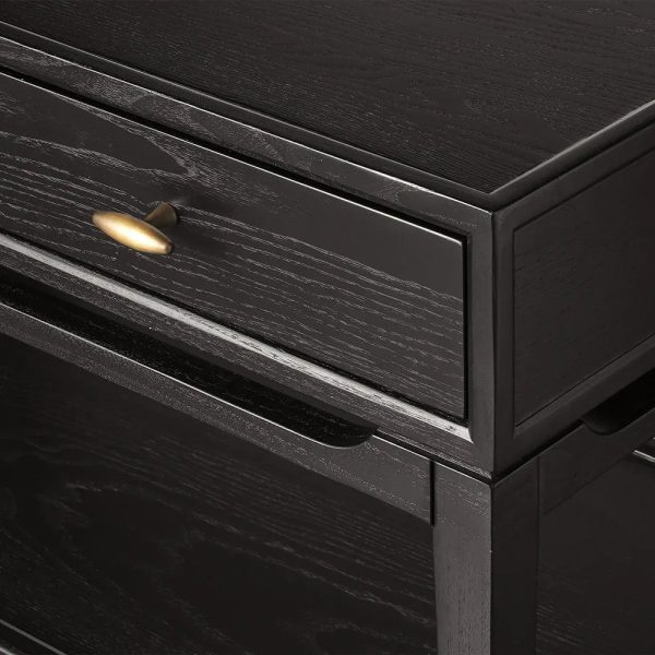Brock Nightstand Mid-Century Modern Bedside Table Ash Night Side Storage Cabinet - Image 4
