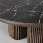 Aster Wood Round Coffee Table Contemporary Sofa Center Tea Table - Image 12