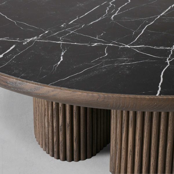 Aster Wood Round Coffee Table Contemporary Sofa Center Tea Table - Image 12