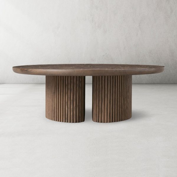 Aster Wood Round Coffee Table Contemporary Sofa Center Tea Table - Image 9