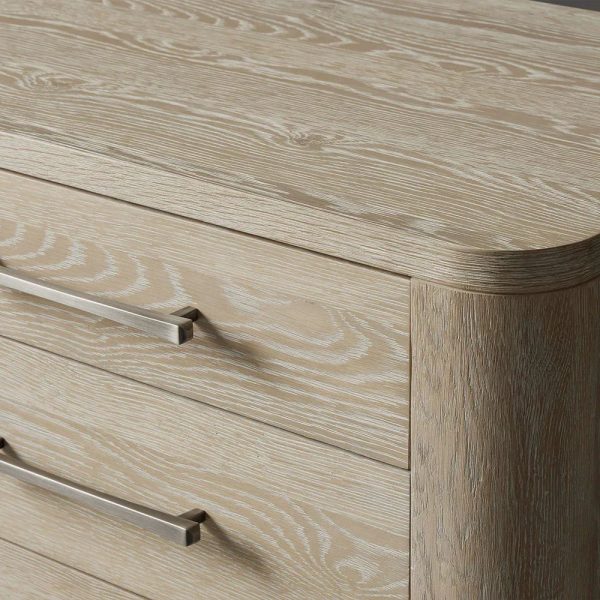 Calista Closed Oak Nightstand Two-Drawer Chest Wood Night Side Table Bedside - Image 3