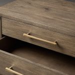 Calista Closed Oak Nightstand Two-Drawer Chest Wood Night Side Table Bedside - Image 6