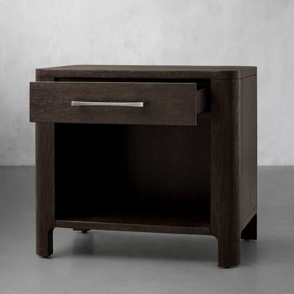 Calista Open Nightstand Night Side Table Wood Bedside Cabinet - Image 5