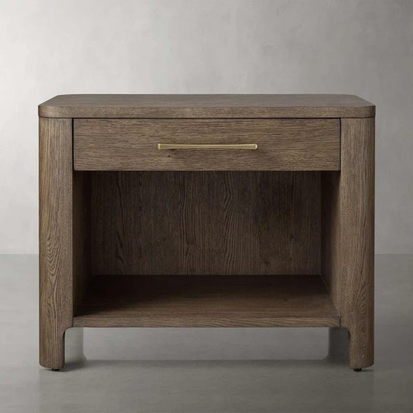 Calista Open Nightstand Night Side Table Wood Bedside Cabinet - Image 7