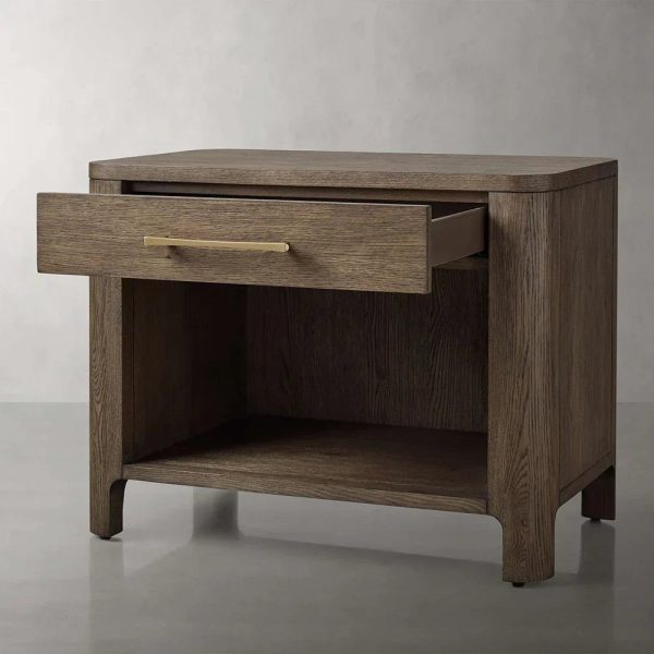 Calista Open Nightstand Night Side Table Wood Bedside Cabinet - Image 8