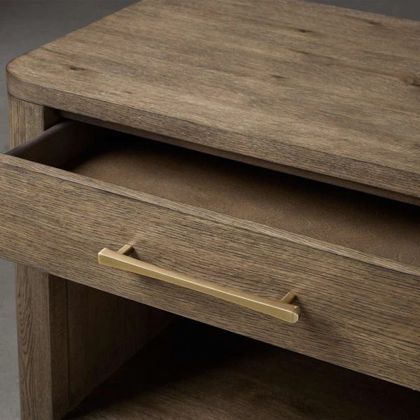 Calista Open Nightstand Night Side Table Wood Bedside Cabinet - Image 9