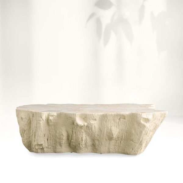 Clayhill Irregular Shape Coffee Table Petrified Wood Cocktail Table Unique Sofa Center Tea Table - Image 11