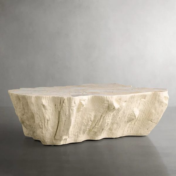 Clayhill Irregular Shape Coffee Table Petrified Wood Cocktail Table Unique Sofa Center Tea Table - Image 12