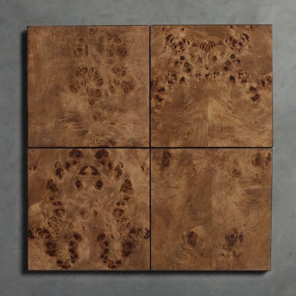 Corey Closed Nightstand Bedside Table with Mappa Burl Wood 2 Drawers - Image 4