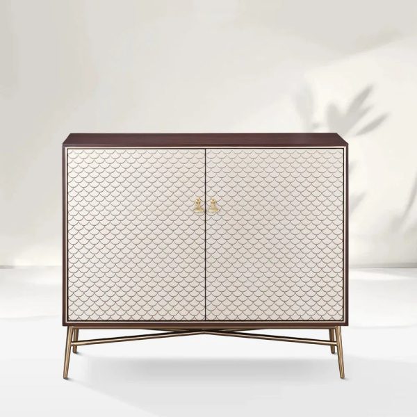 Seraphina Hand-Painted Champagne Gold Finish  Sideboard Buffet Cabinet With Two-Door - Image 3