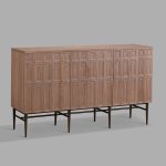 Verdin 3-Door Sideboards Wood Living Room Entrance Storage Cabinets With Steel Base - Image 4