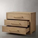 Darwyn Closed Nightstand Wood Bedside Table with Brass Handles Drawer - Image 5