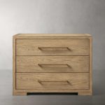Darwyn Closed Nightstand Wood Bedside Table with Brass Handles Drawer - Image 4
