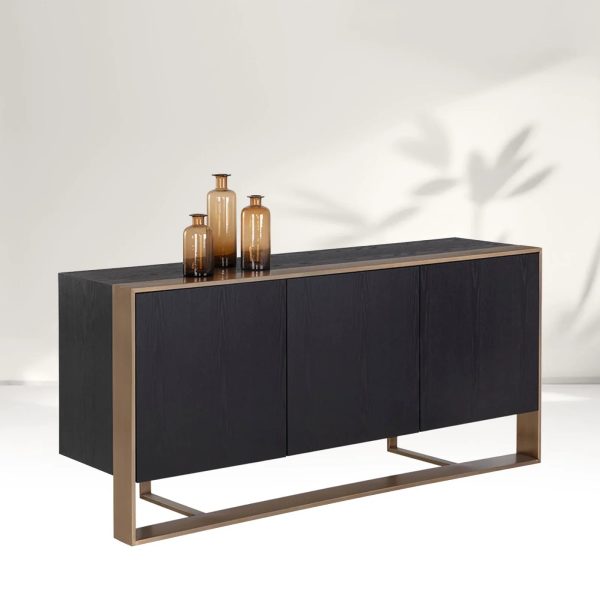 Dolton Modern Wood Sideboard Steel Frame Buffet Cabinets - Image 4