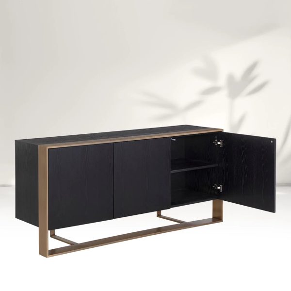Dolton Modern Wood Sideboard Steel Frame Buffet Cabinets - Image 5