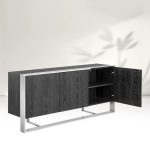 Dolton Modern Wood Sideboard Steel Frame Buffet Cabinets - Image 10